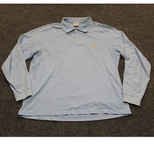 Brooks Brothers 346 Mens Large Light Blue Long Sleeve Polo Shirt Cotton‎ Logo